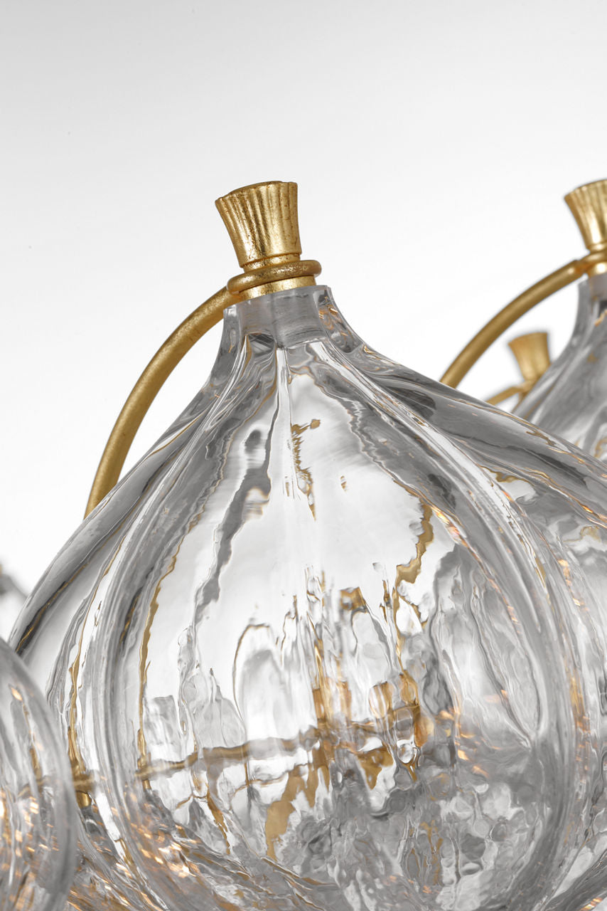 Caselli 36" Basket Chandelier | Gild | Clear Glass