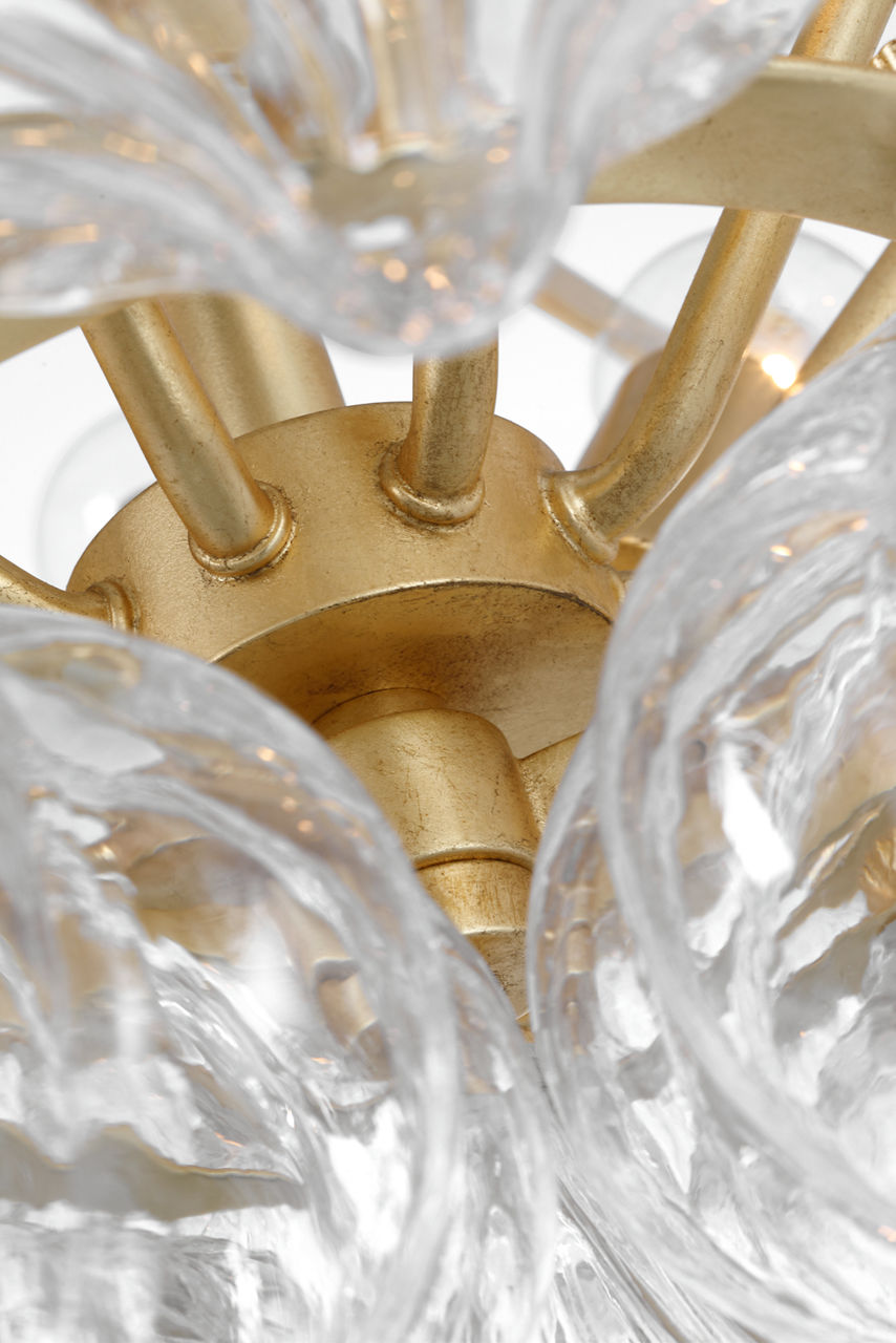 Caselli 36" Basket Chandelier | Gild | Clear Glass