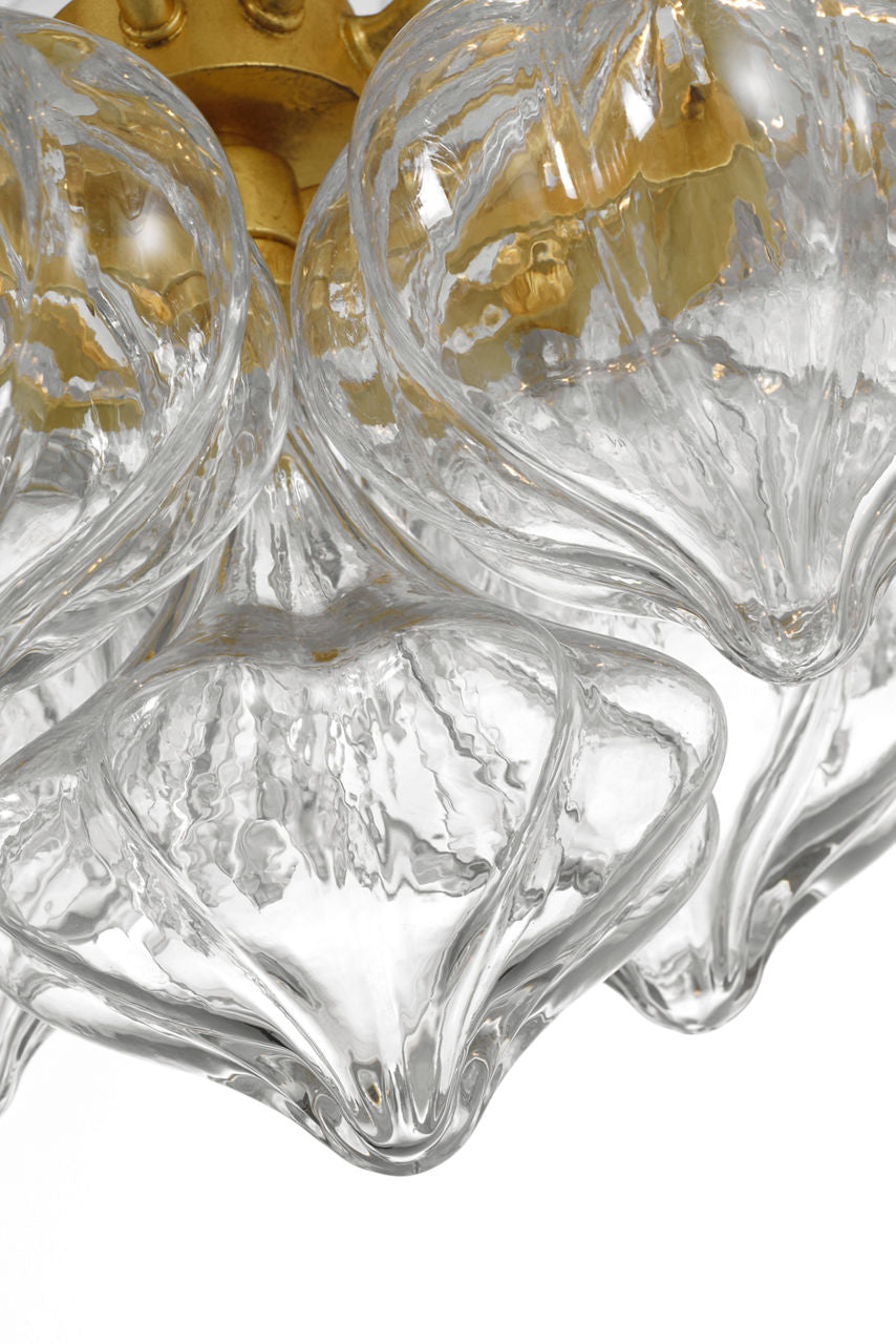 Caselli 36" Basket Chandelier | Gild | Clear Glass