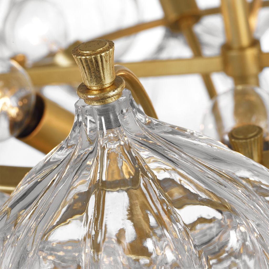 Caselli 36" Basket Chandelier | Gild | Clear Glass