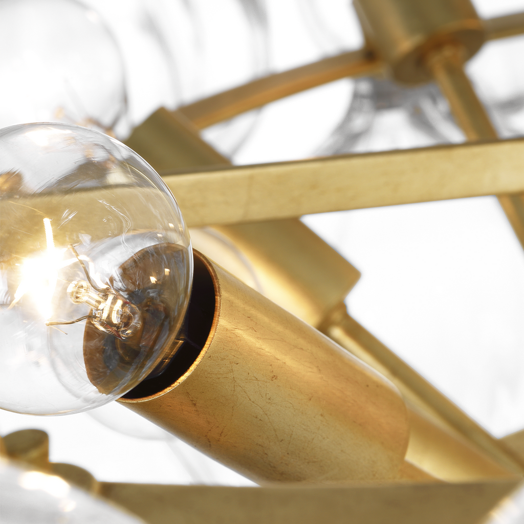 Caselli 36" Basket Chandelier | Gild | Clear Glass