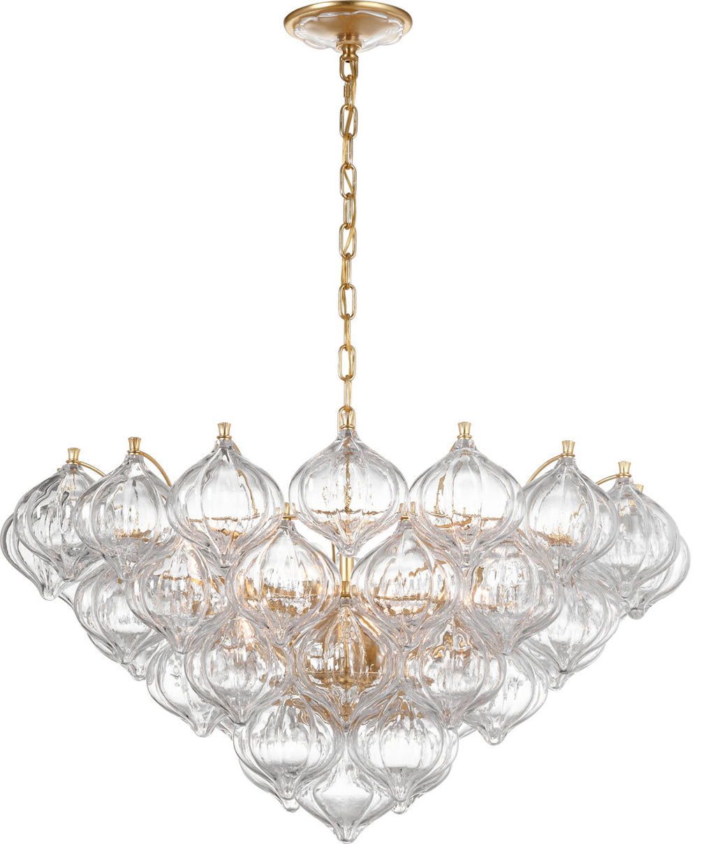 Caselli 36" Basket Chandelier | Gild | Clear Glass