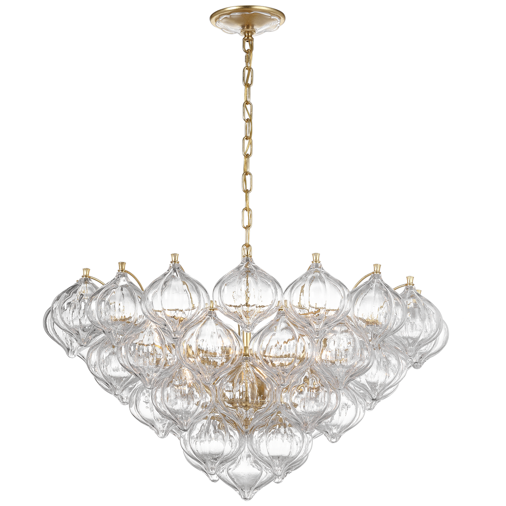 Caselli 36" Basket Chandelier | Gild | Clear Glass