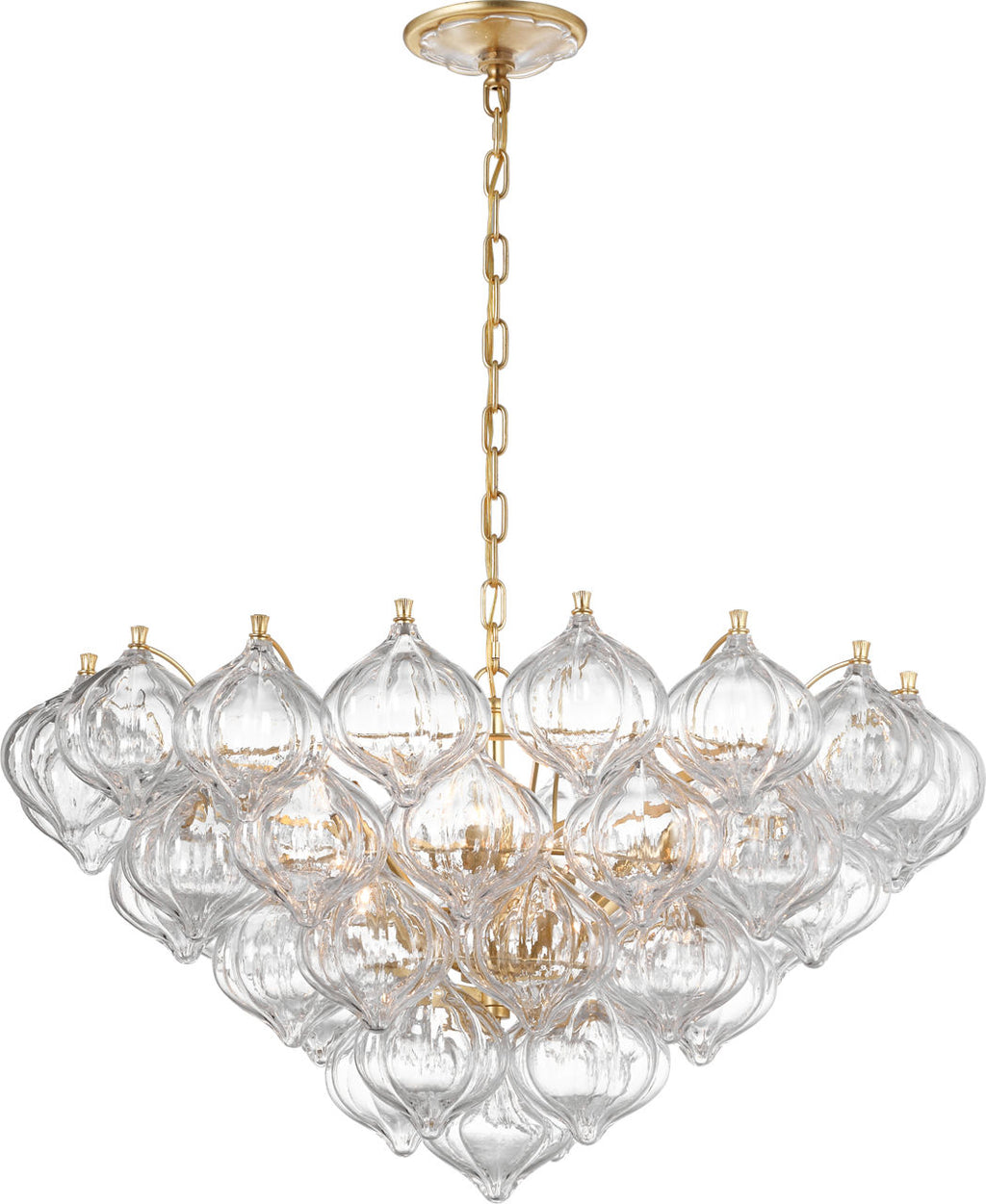Caselli 36" Basket Chandelier | Gild | Clear Glass