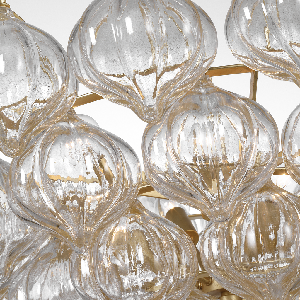 Caselli 36" Basket Chandelier | Gild | Gold Fleck Glass