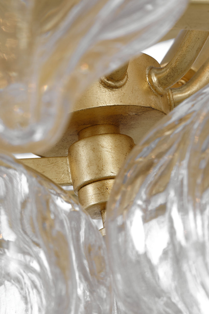 Caselli 36" Basket Chandelier | Gild | Gold Fleck Glass