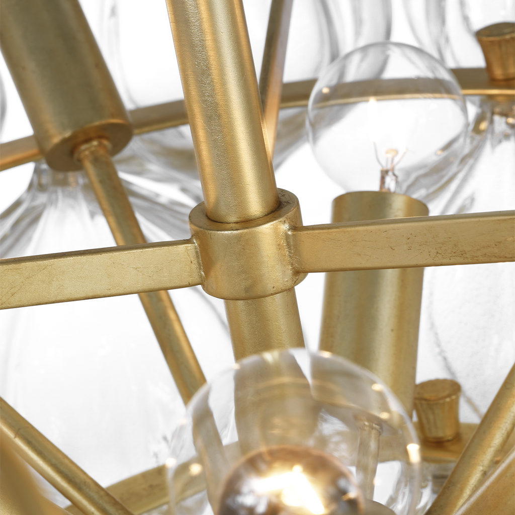 Caselli 36" Basket Chandelier | Gild | Gold Fleck Glass