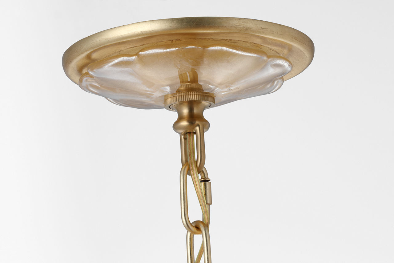 Caselli 36" Basket Chandelier | Gild | Gold Fleck Glass