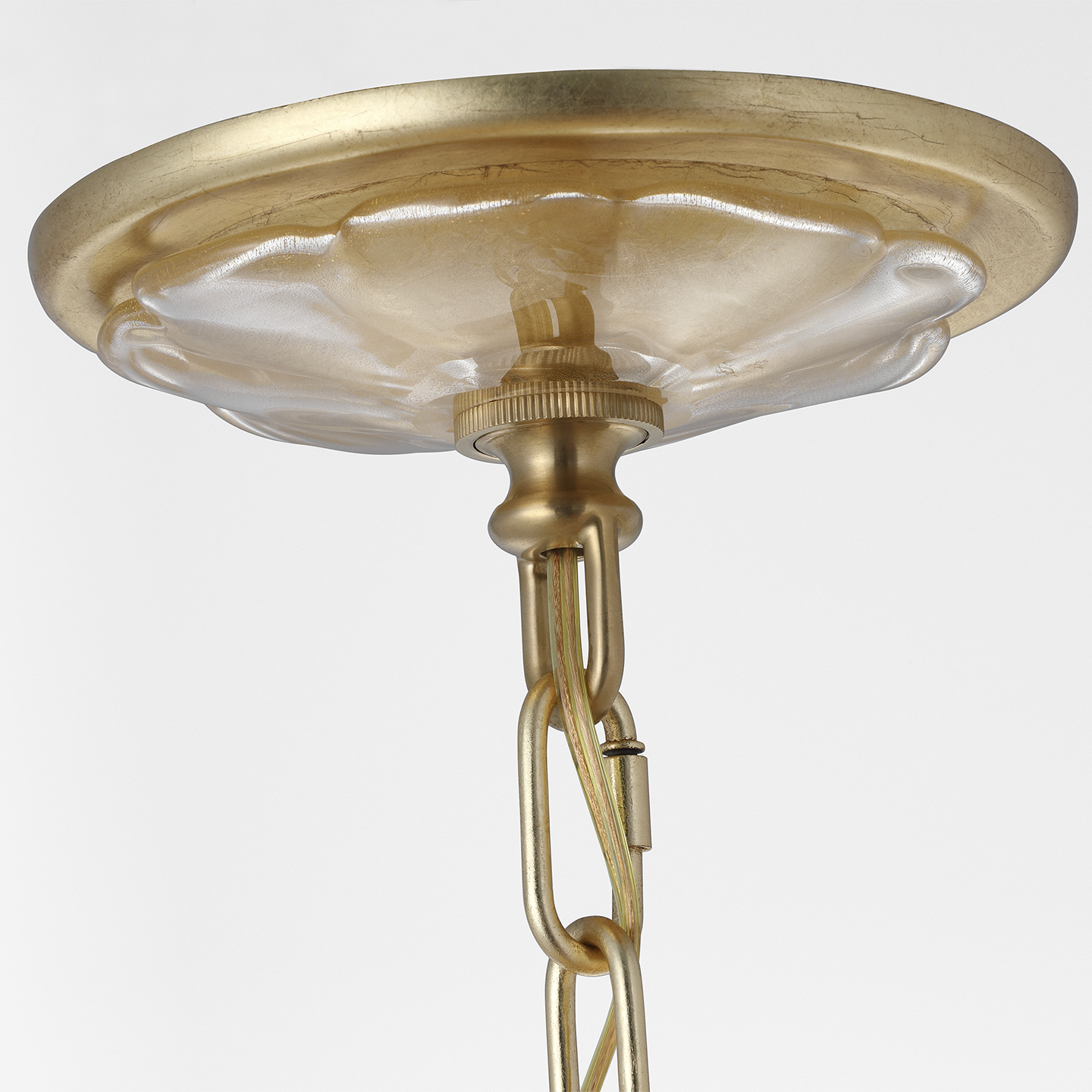 Caselli 36" Basket Chandelier | Gild | Gold Fleck Glass