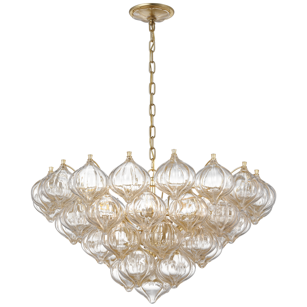 Caselli 36" Basket Chandelier | Gild | Gold Fleck Glass