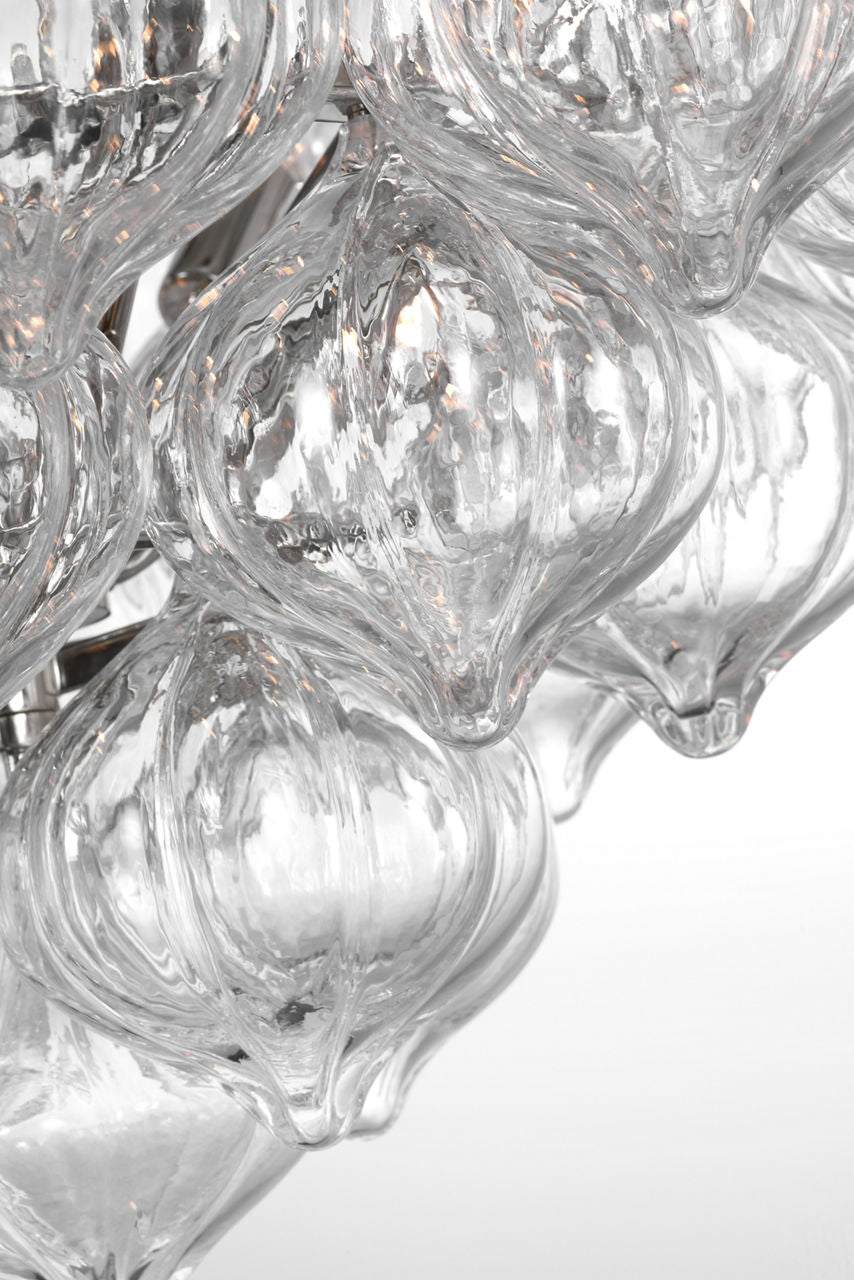 Caselli 36" Basket Chandelier | Polished Nickel | Clear Glass