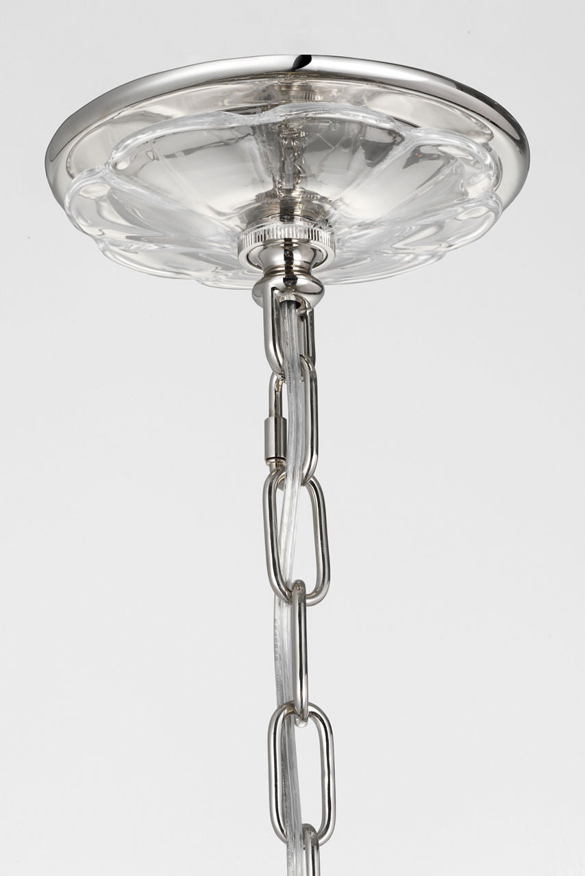 Caselli 36" Basket Chandelier | Polished Nickel | Clear Glass