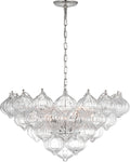Caselli 36" Basket Chandelier | Polished Nickel | Clear Glass