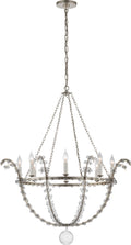 Alonzo Large Chandelier | Burnished Silver Leaf and Clear Glass