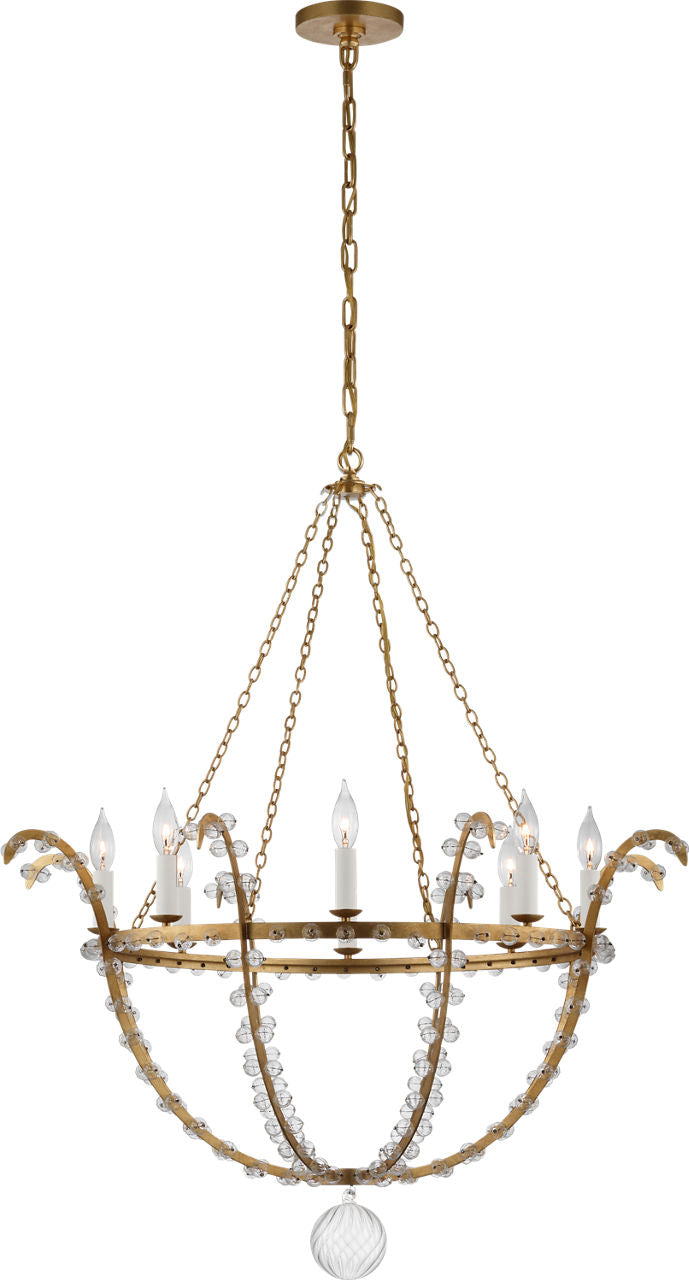 Alonzo Large Chandelier | Gild and Clear Glass