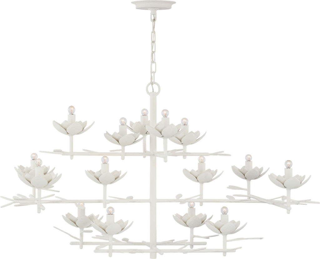 Clementine 48" Low Wide Tiered Chandelier | Plaster White