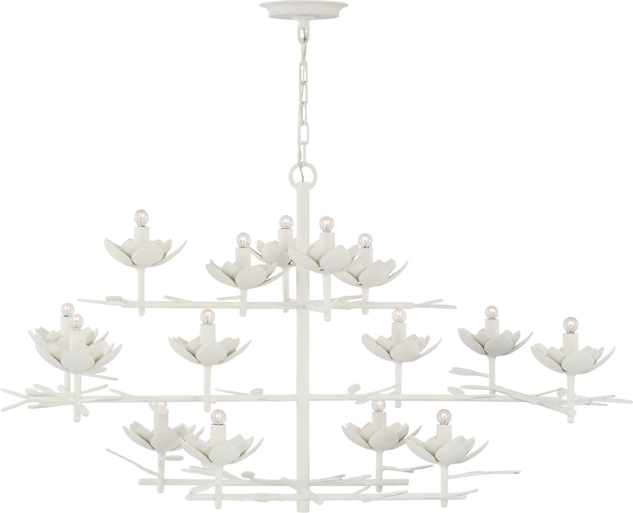 Clementine 48" Low Wide Tiered Chandelier | Plaster White