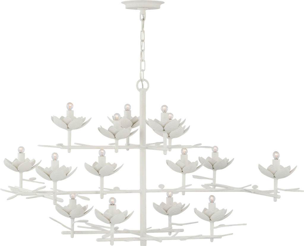 Clementine 48" Low Wide Tiered Chandelier | Plaster White