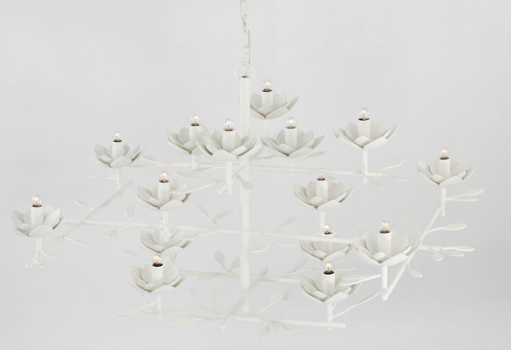Clementine 48" Low Wide Tiered Chandelier | Plaster White