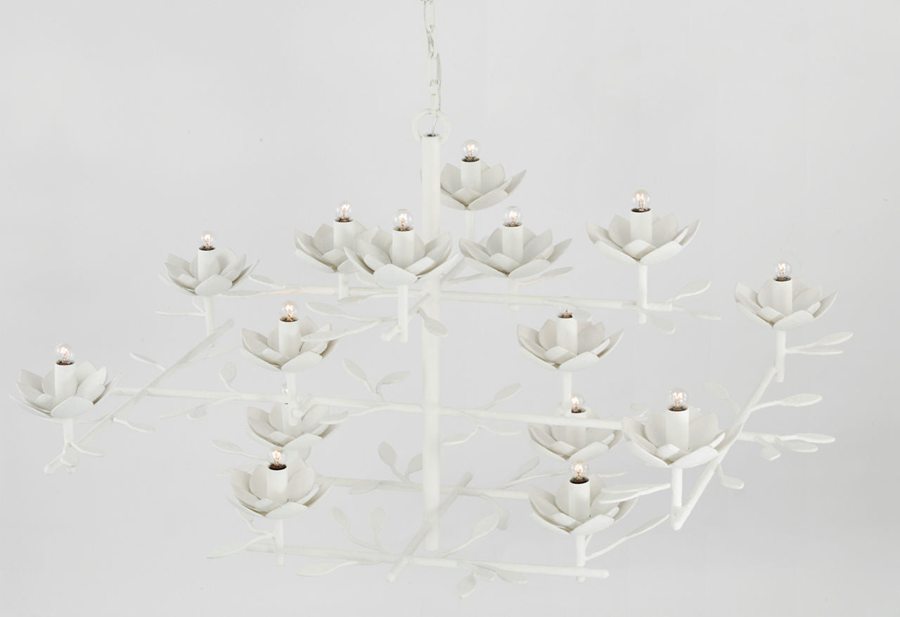 Clementine 48" Low Wide Tiered Chandelier | Plaster White