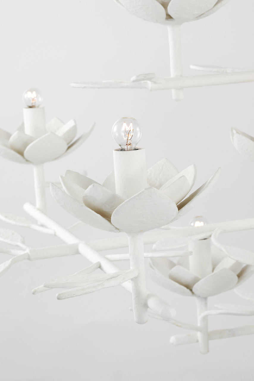 Clementine 48" Low Wide Tiered Chandelier | Plaster White