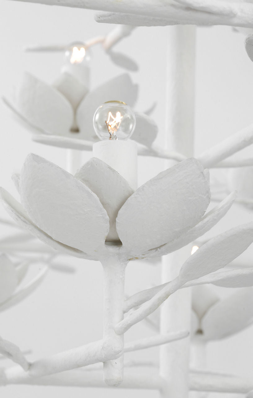 Clementine 48" Low Wide Tiered Chandelier | Plaster White