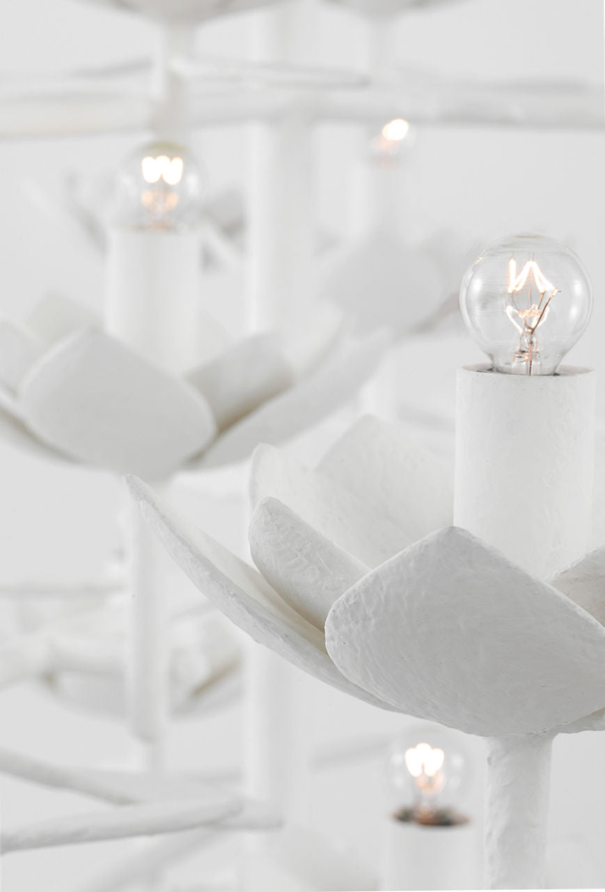 Clementine 48" Low Wide Tiered Chandelier | Plaster White