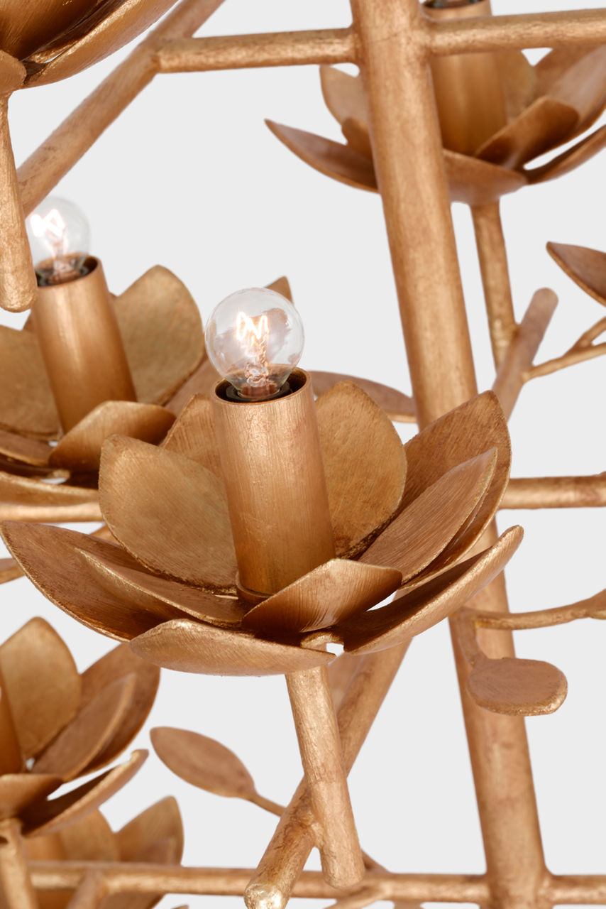 Clementine 48" Tiered Entry Chandelier | Antique Gold Leaf
