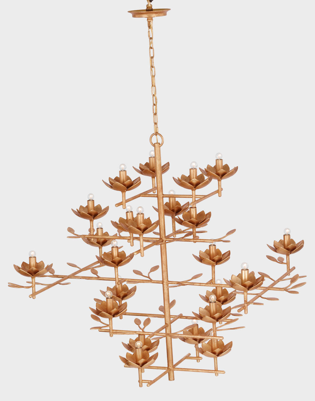 Clementine 48" Tiered Entry Chandelier | Antique Gold Leaf