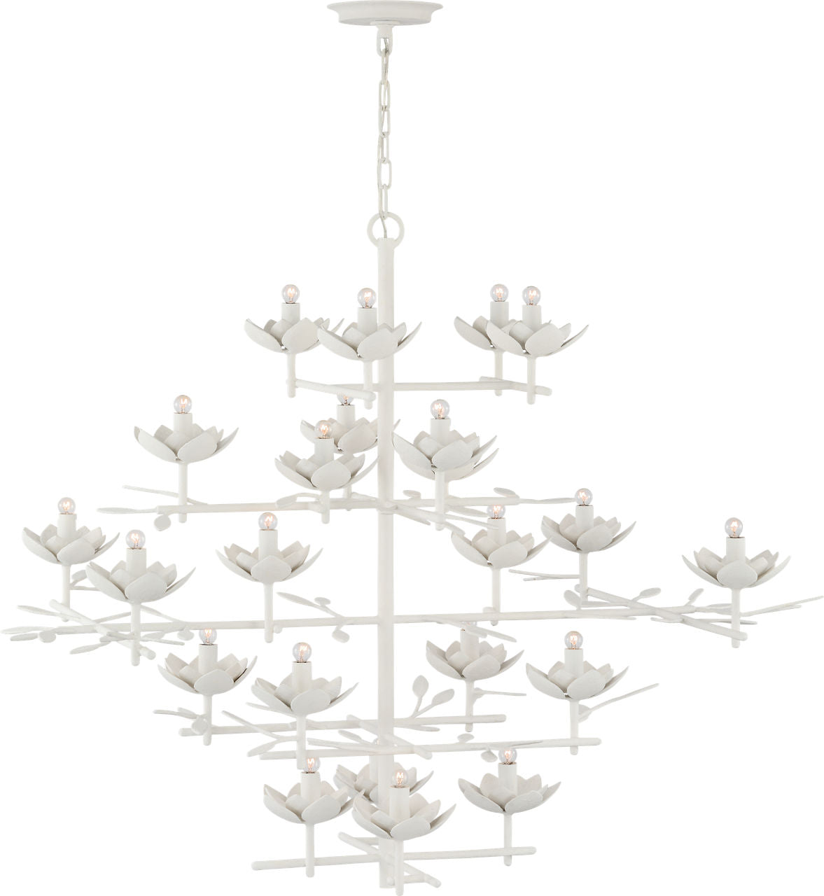 Clementine 48" Tiered Entry Chandelier | Plaster White