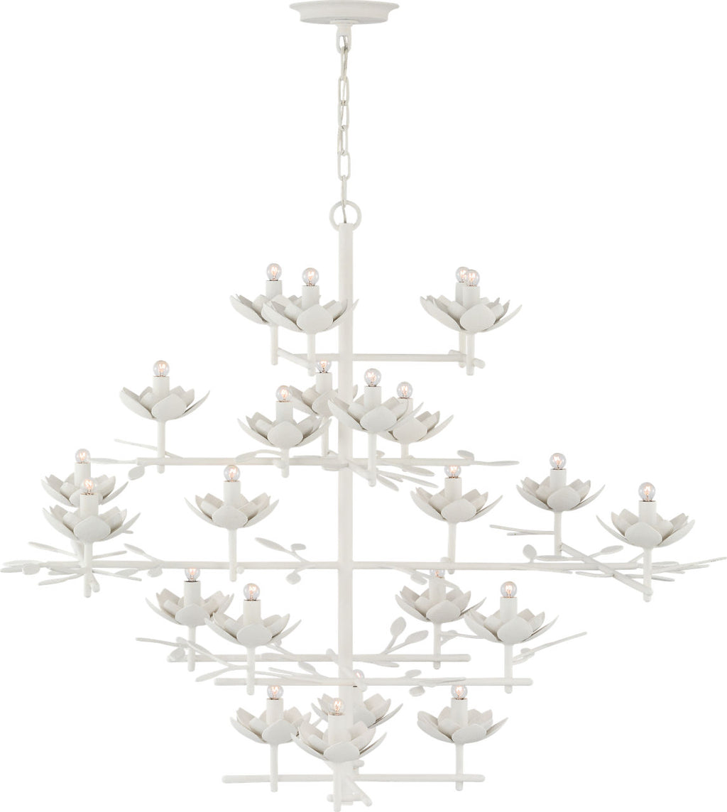 Clementine 48" Tiered Entry Chandelier | Plaster White