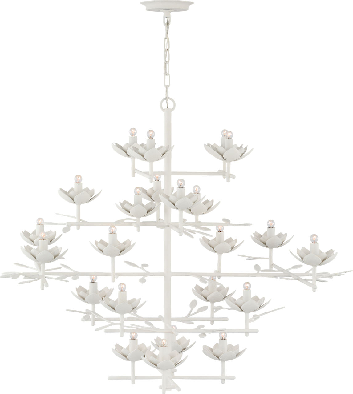 Clementine 48" Tiered Entry Chandelier | Plaster White