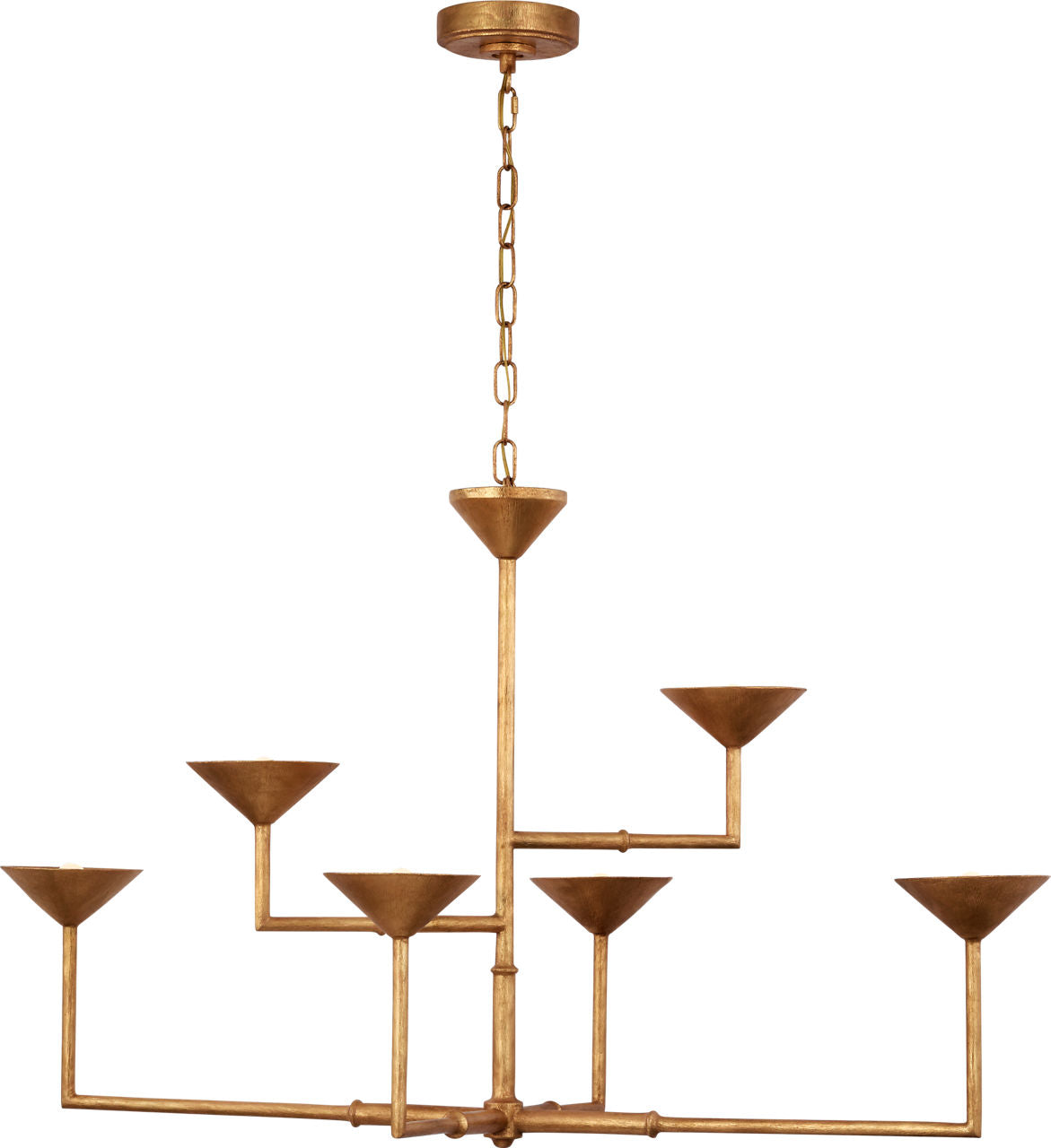 Eleanor 53" Asymmetric Chandelier | Antique Gold Leaf