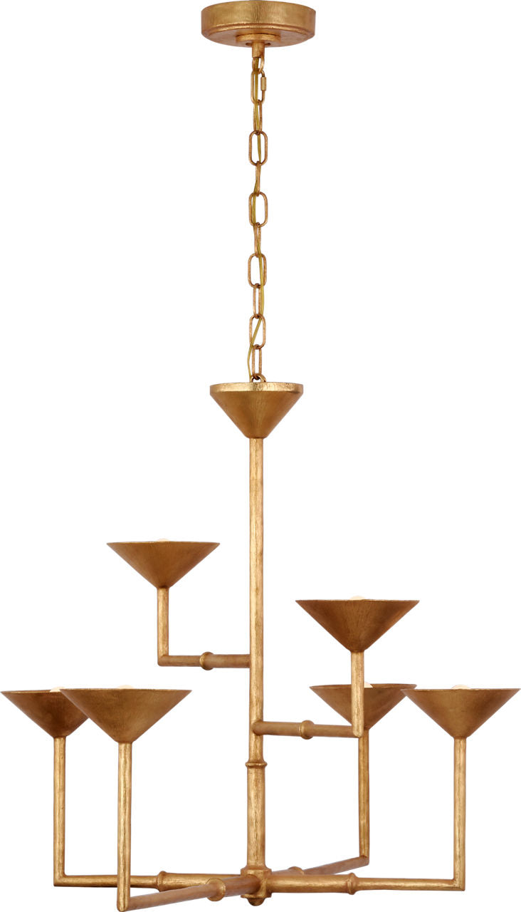 Eleanor 53" Asymmetric Chandelier | Antique Gold Leaf