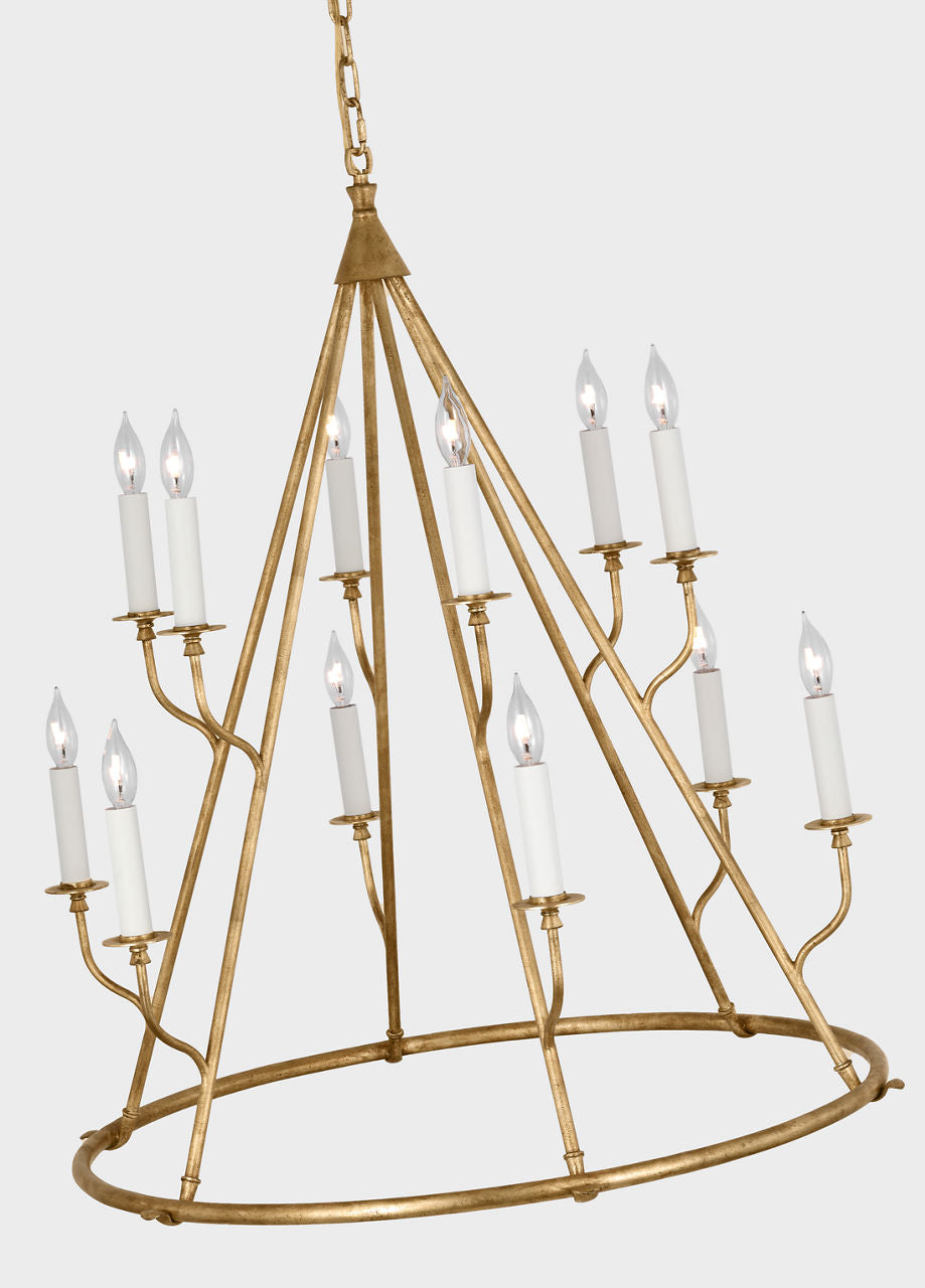 Lorio Large Chandelier | Gilded Iron