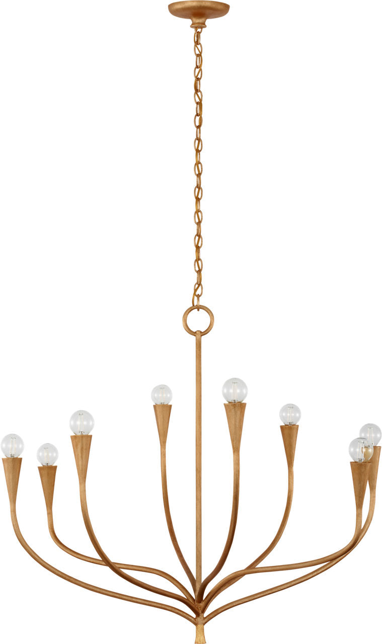 Marini 33" Chandelier | Antique Gold Leaf