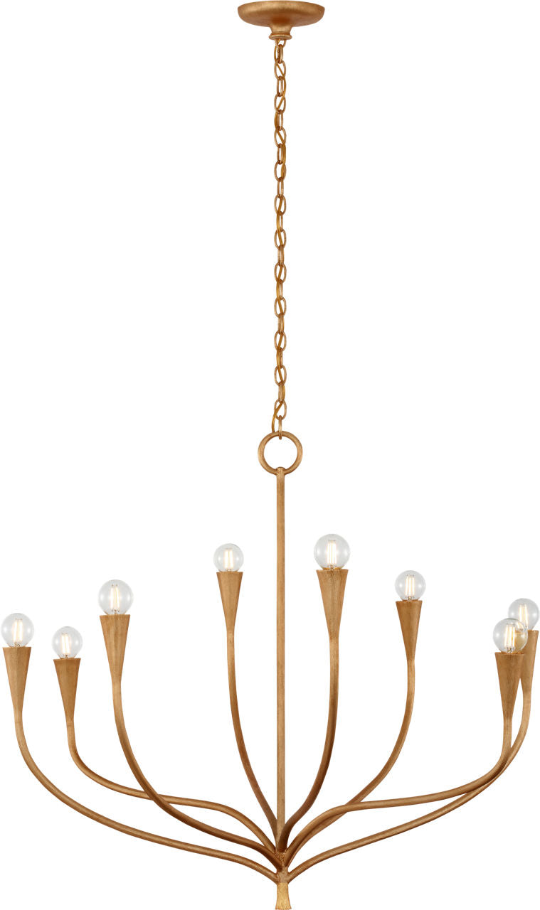 Marini 33" Chandelier | Antique Gold Leaf