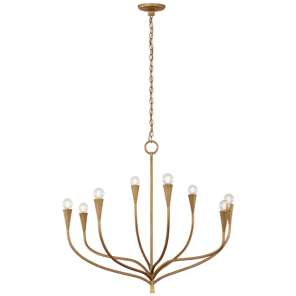 Marini 33" Chandelier | Antique Gold Leaf