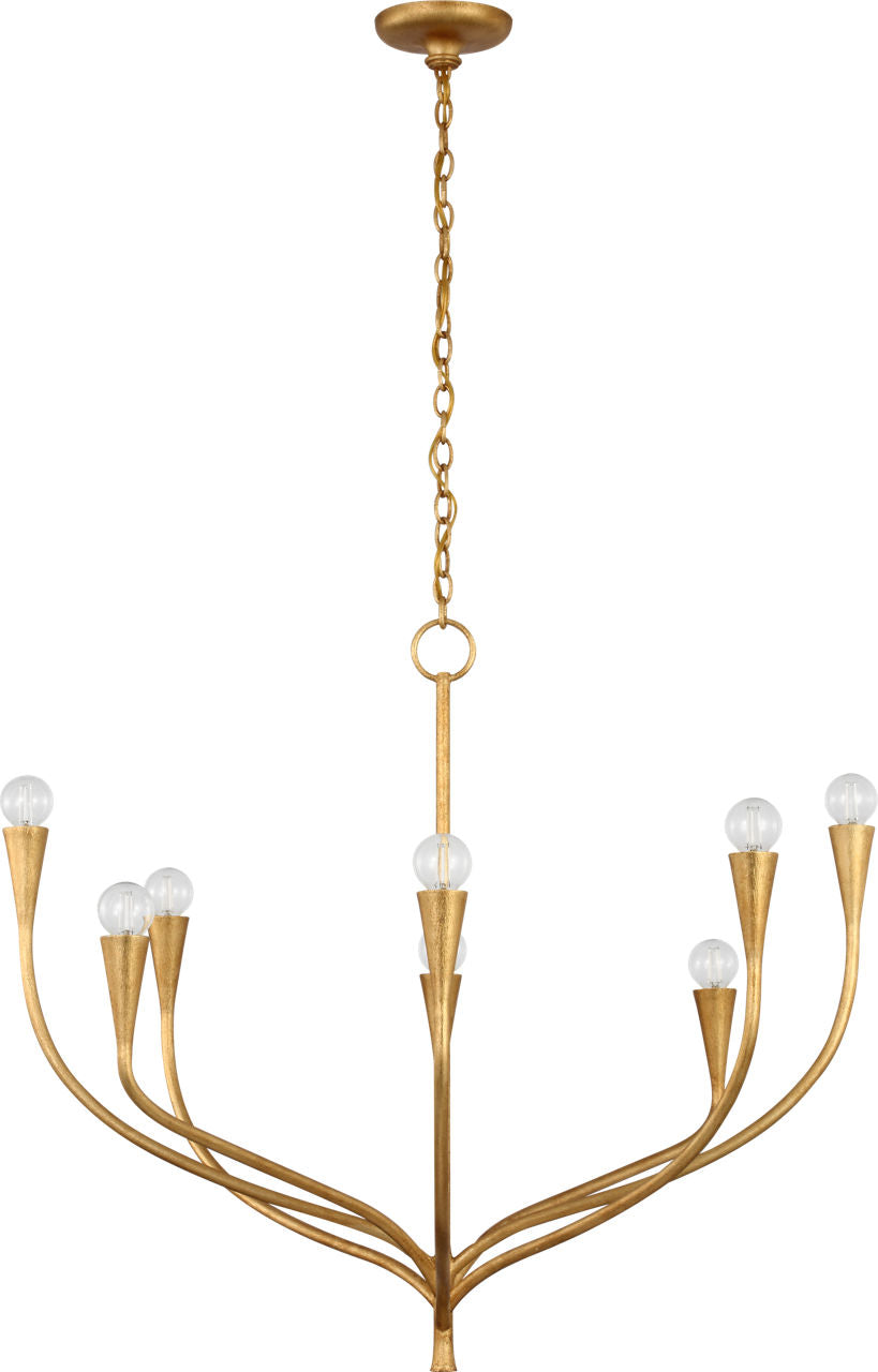 Marini 33" Chandelier | Antique Gold Leaf