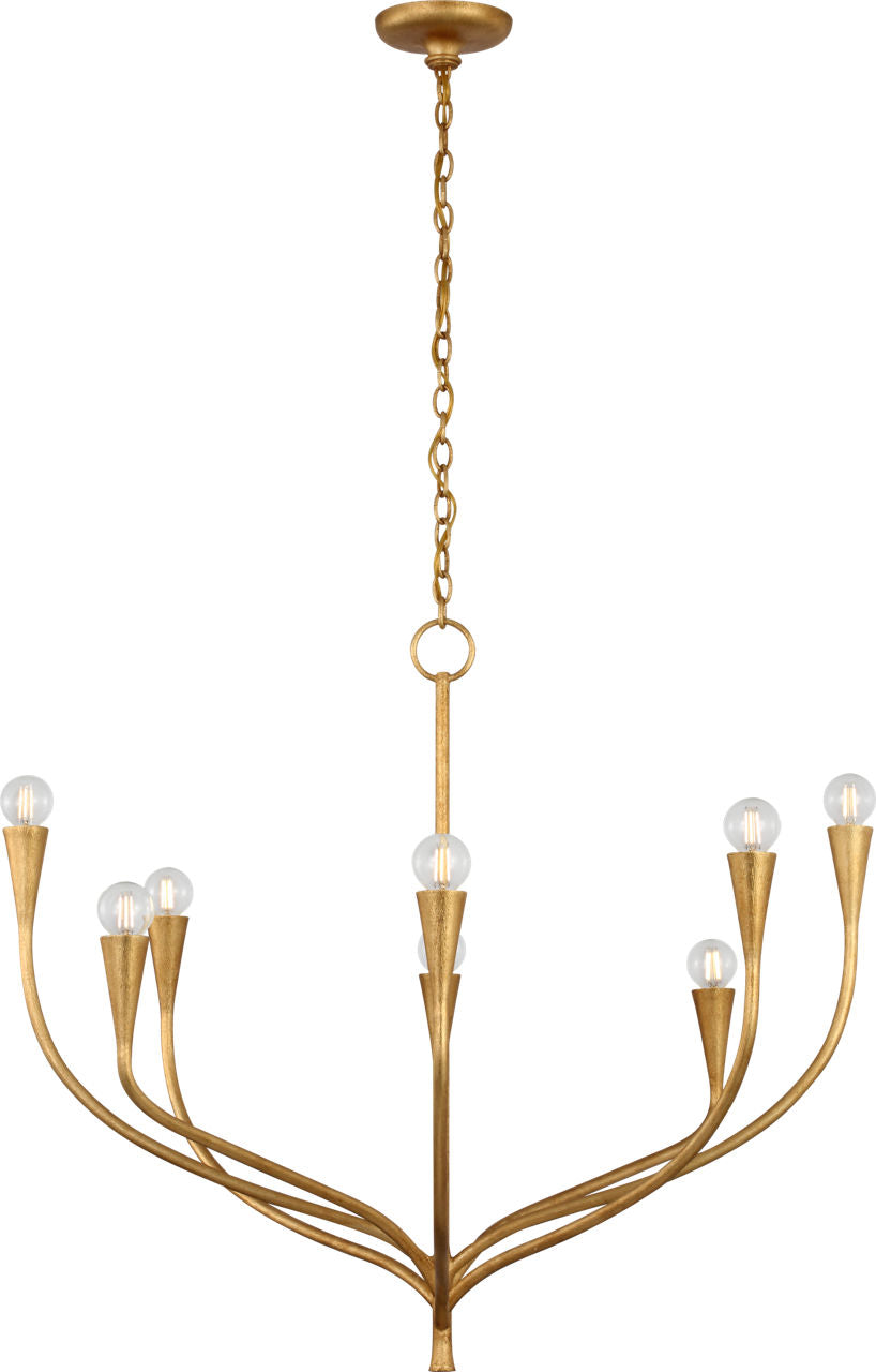 Marini 33" Chandelier | Antique Gold Leaf