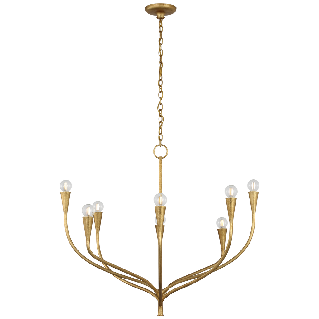 Marini 33" Chandelier | Antique Gold Leaf