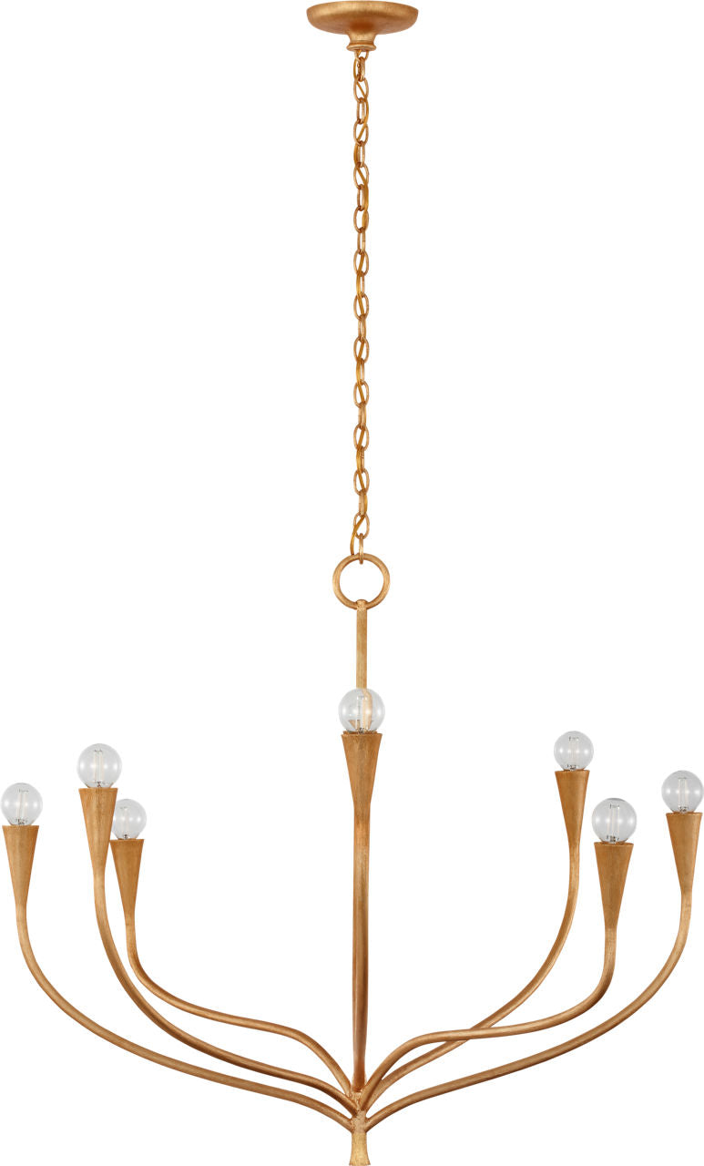 Marini 33" Chandelier | Antique Gold Leaf