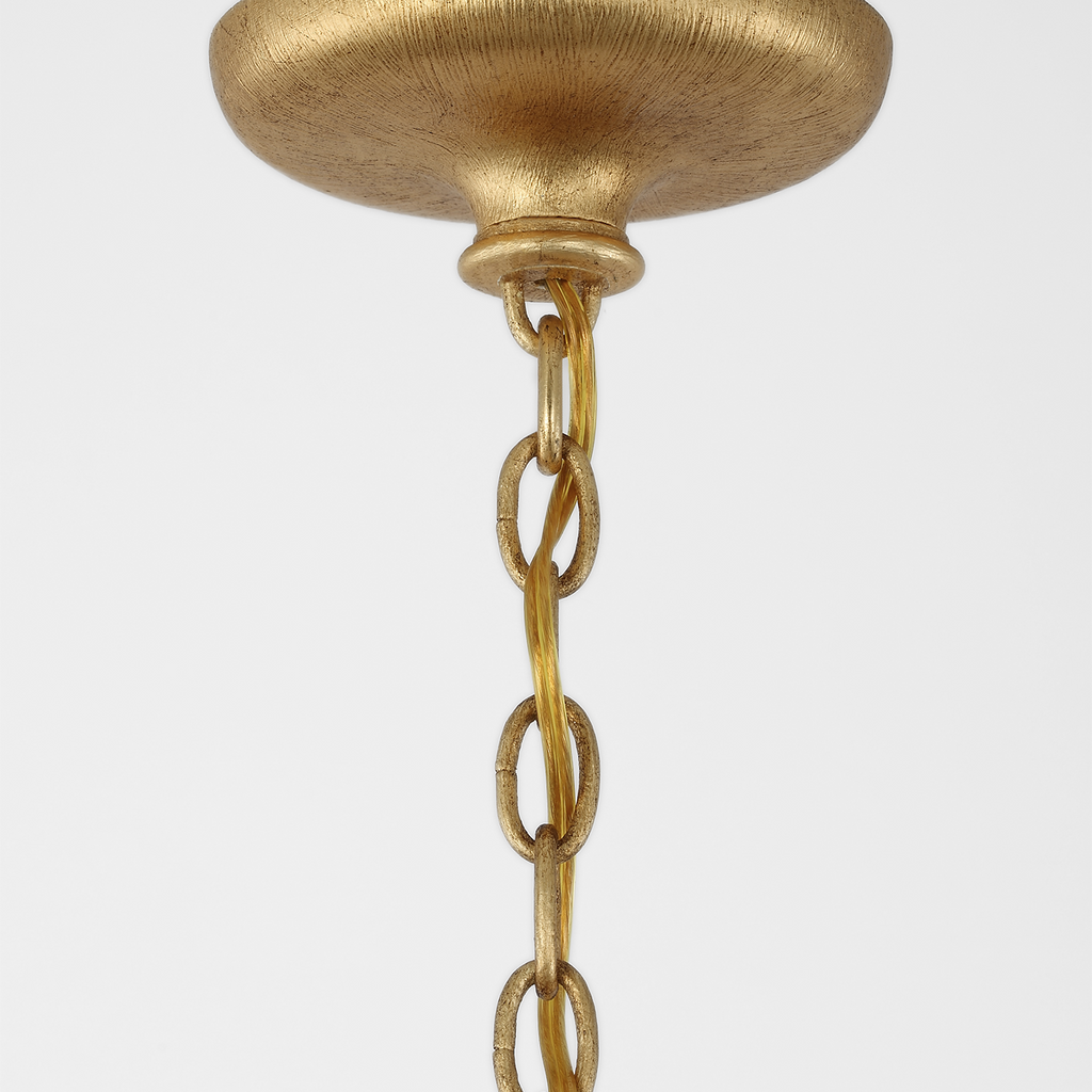 Marini 33" Chandelier | Antique Gold Leaf