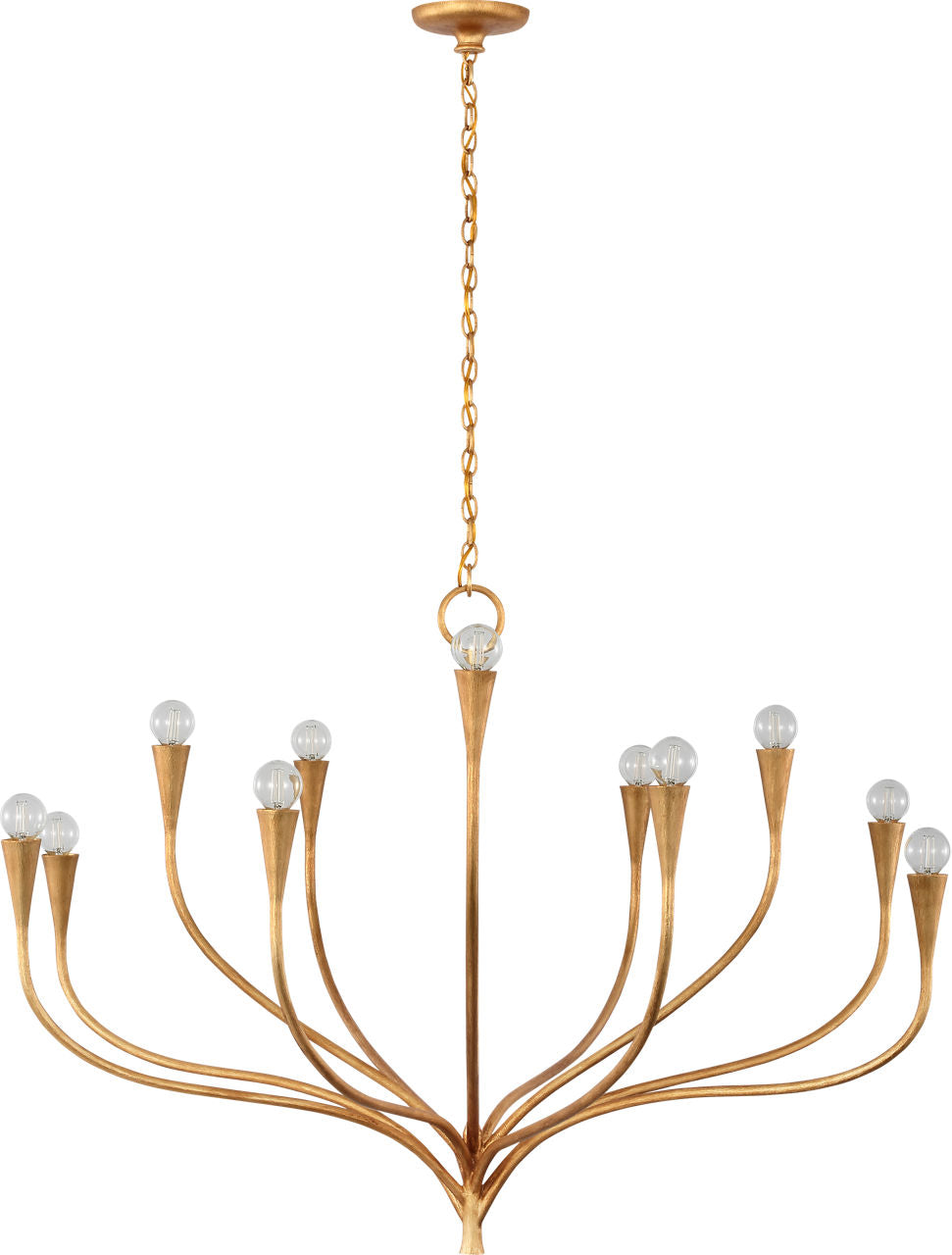 Marini 43" Chandelier | Antique Gold Leaf
