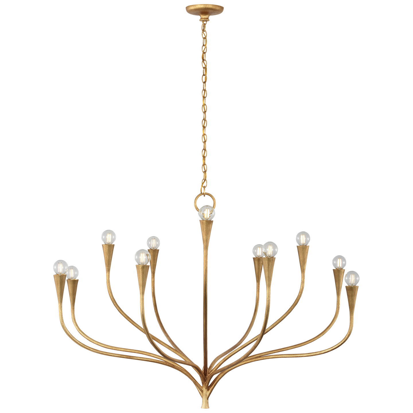 Marini 43" Chandelier | Antique Gold Leaf