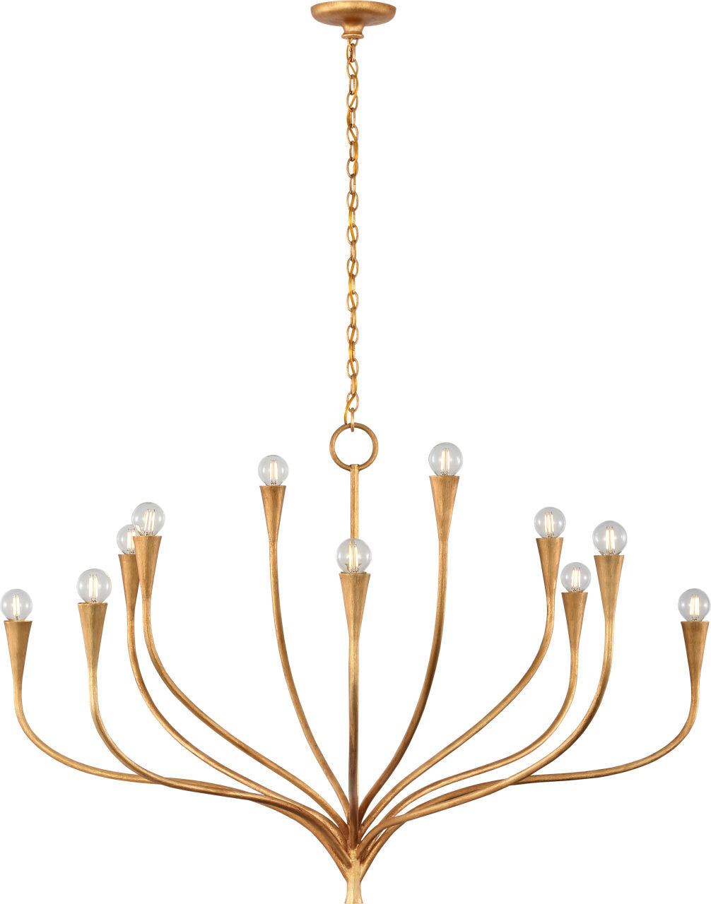 Marini 43" Chandelier | Antique Gold Leaf