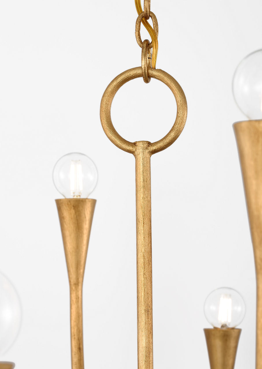 Marini 43" Chandelier | Antique Gold Leaf