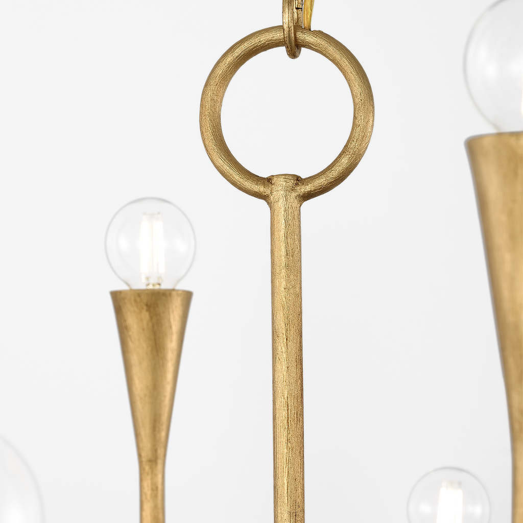 Marini 43" Chandelier | Antique Gold Leaf