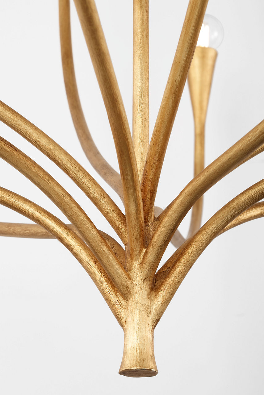 Marini 43" Chandelier | Antique Gold Leaf