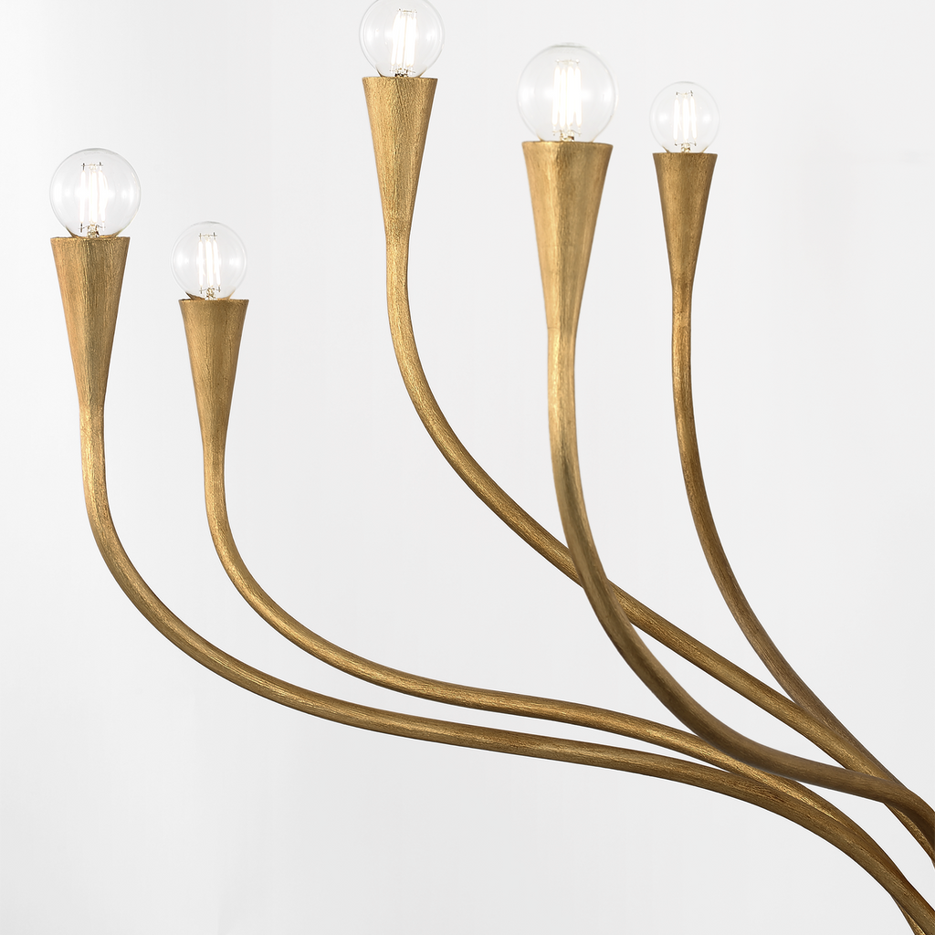 Marini 43" Chandelier | Antique Gold Leaf